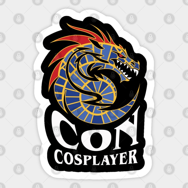 Dragon Carpet Con Cosplayer Sticker by Geektastic Designs